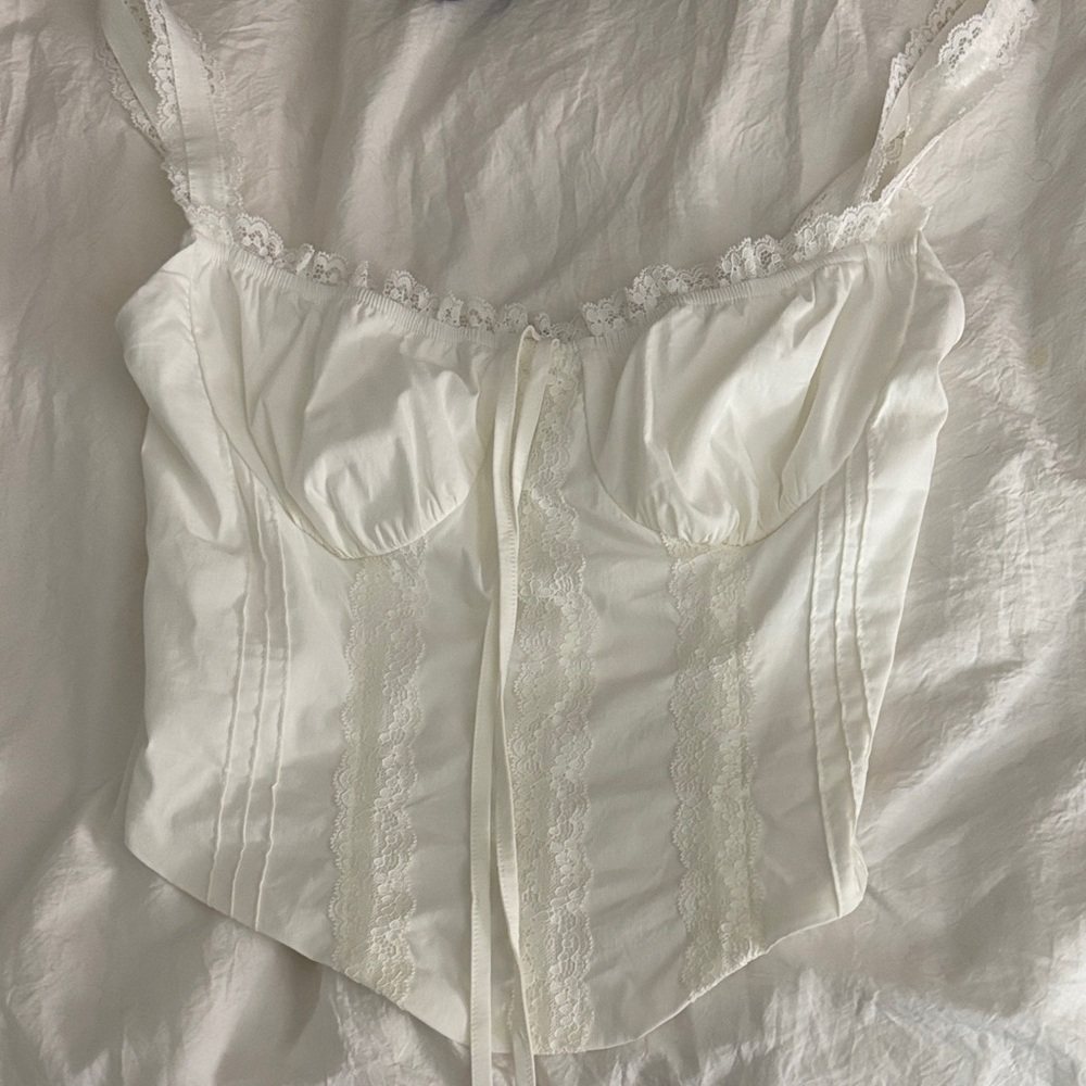 Elegant White Lace Corset Top